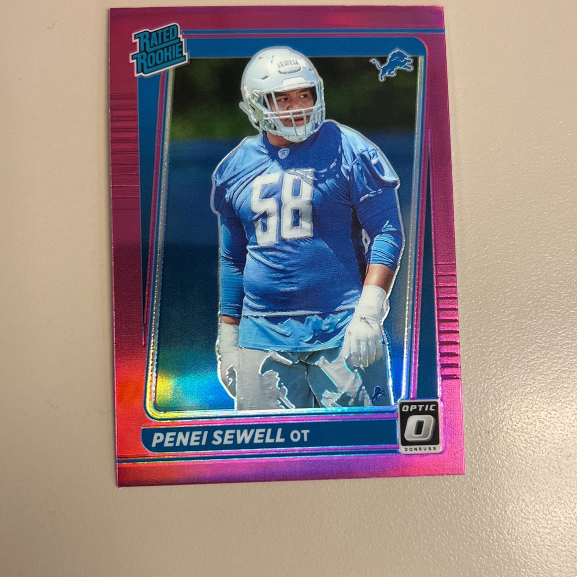 Penei Sewell Pink Rated Rookie Card