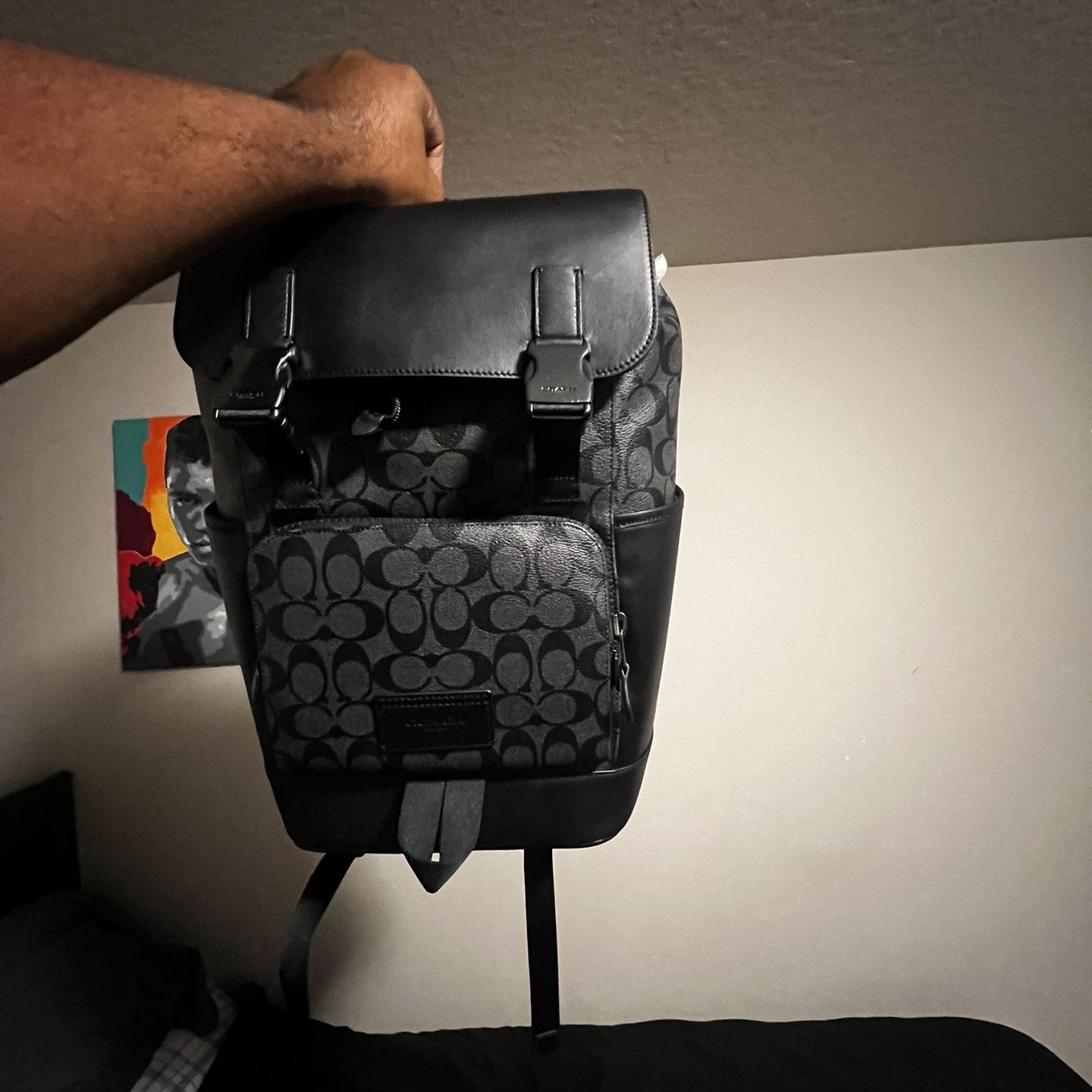 coach backpack fur Coach Leather Fur-Trimmed Backpack - Black Backpacks, Handbags - CCH52745