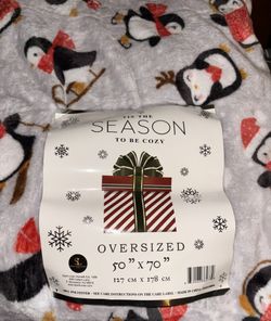 NEW Tis The Season To Be Cozy Oversized Blanket Christmas 50 x 70