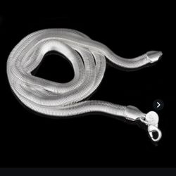 Sterling silver bold 925 Herringbone 24” chain