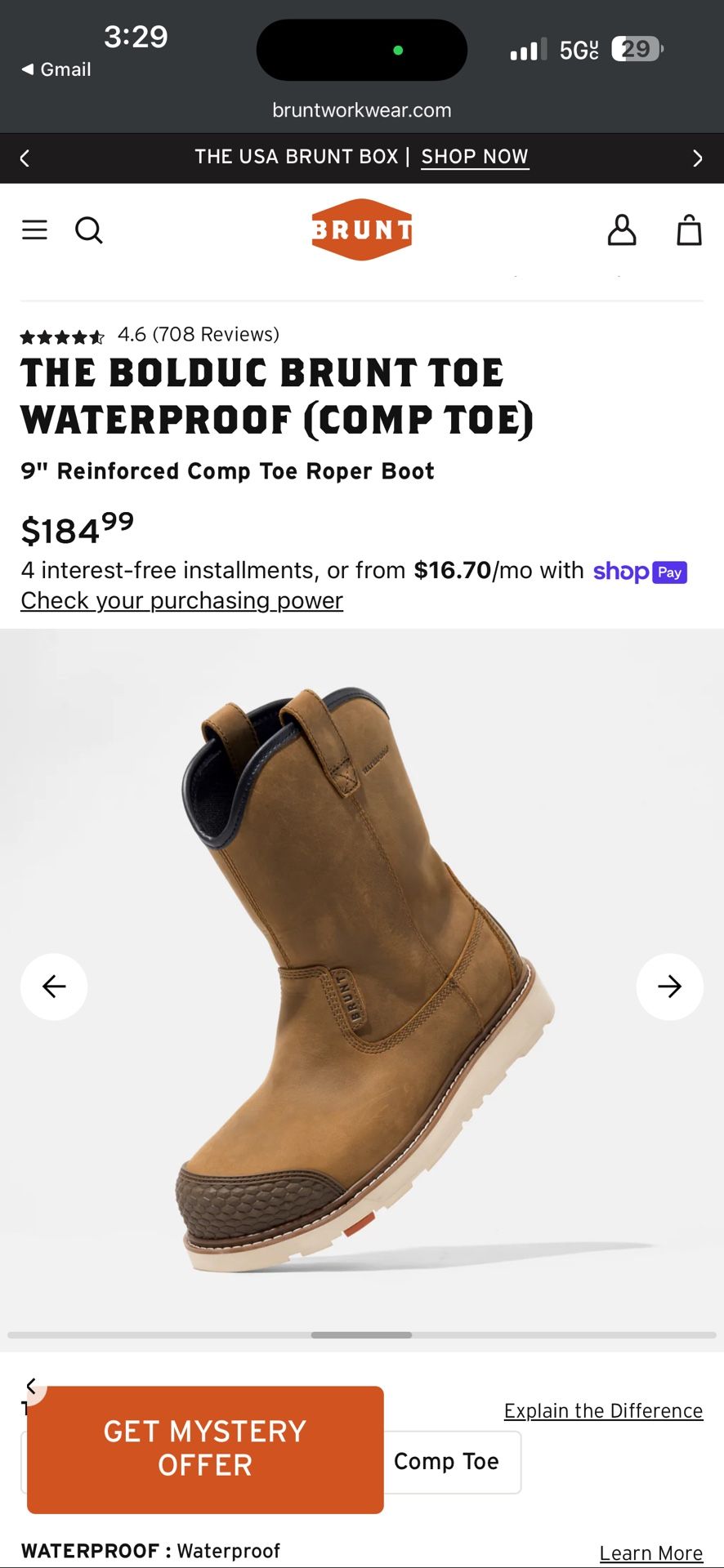 BRUNT WORK BOOTS (COMP TOE)