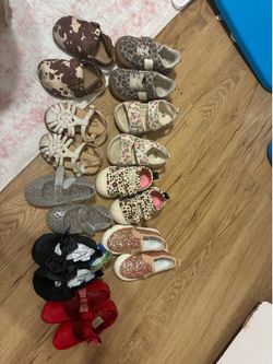 12 pairs of baby girl shoes