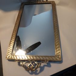 Vtg/antique Vanity Brass Mirror made In Taiwan 