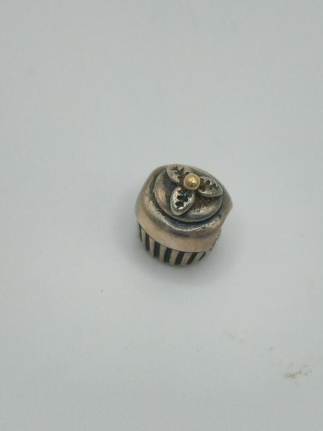 Pandora Two Tone Gold Silver cupcake charm