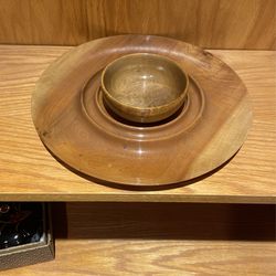 Myrtlewood Serving Tray With Bowl