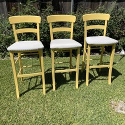 Patio Pub Solid Wood Chairs (3) 