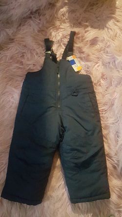 NEW WITH TAGS BLACK KIDS R US SNOW BIBS WITH VELCO AND POCKETS SIZE 2T TO 4T