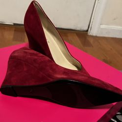 Burgundy Wedged Heels