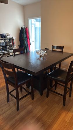 High top wood dining table