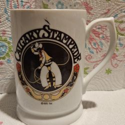 VTG 1975 CALGARY STAMPEDE MADE IN JAPAN  BY ERNELI  WHITE  CERAMIC COFFEE MUG 