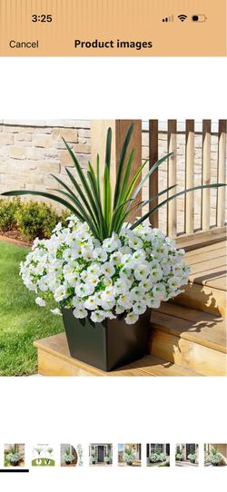 Artificial Morning Glory Flowers for Outdoors, 13Pcs Fake Flowers with Orchid Leaves, Faux Floral Decoration for Patio, Front Door, UV Resistant & Sil