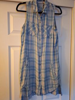 Sleeveless Button Down Collar Dress Size Small 