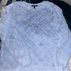 Steve Madden Blue Fuzzy Fleece Shirt