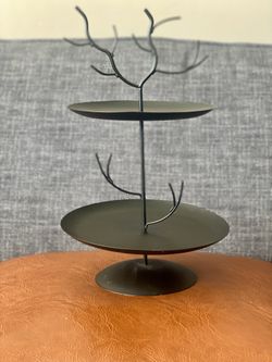 Two Tier Black Metal Halloween Cupcake Stand