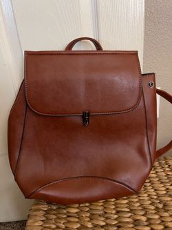 Brown Convertible Backpack Purse (Backpack / Crossbody)