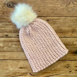 Dusty pink Crochet Slouchy Hat