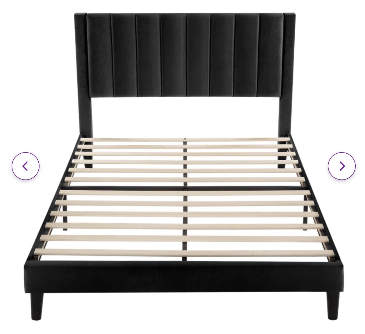 Austell Velvet Wingback Bed - Queen