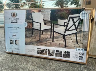 NEW 2 Pack Steel Patio Dining Chairs