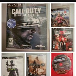 6 Games Pack Cod Ghost, Call Of Duty Cod Modern Warfare 2, Cod Modern Warfare 3, Wwe 2k16, Deadrising 2, Farcry 4 All For $25 Cheap