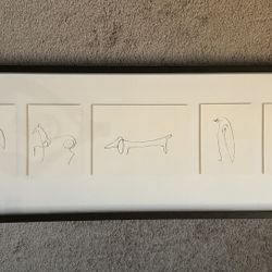 PICASSO IKEA OLUNDA ILLUSTRATION ANIMALS LITHOGRAPH PRINT FRAMED ARTWORK