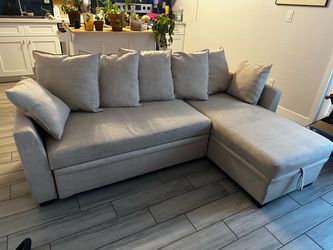 Gray Sectional Sofa with Chaise and Storage