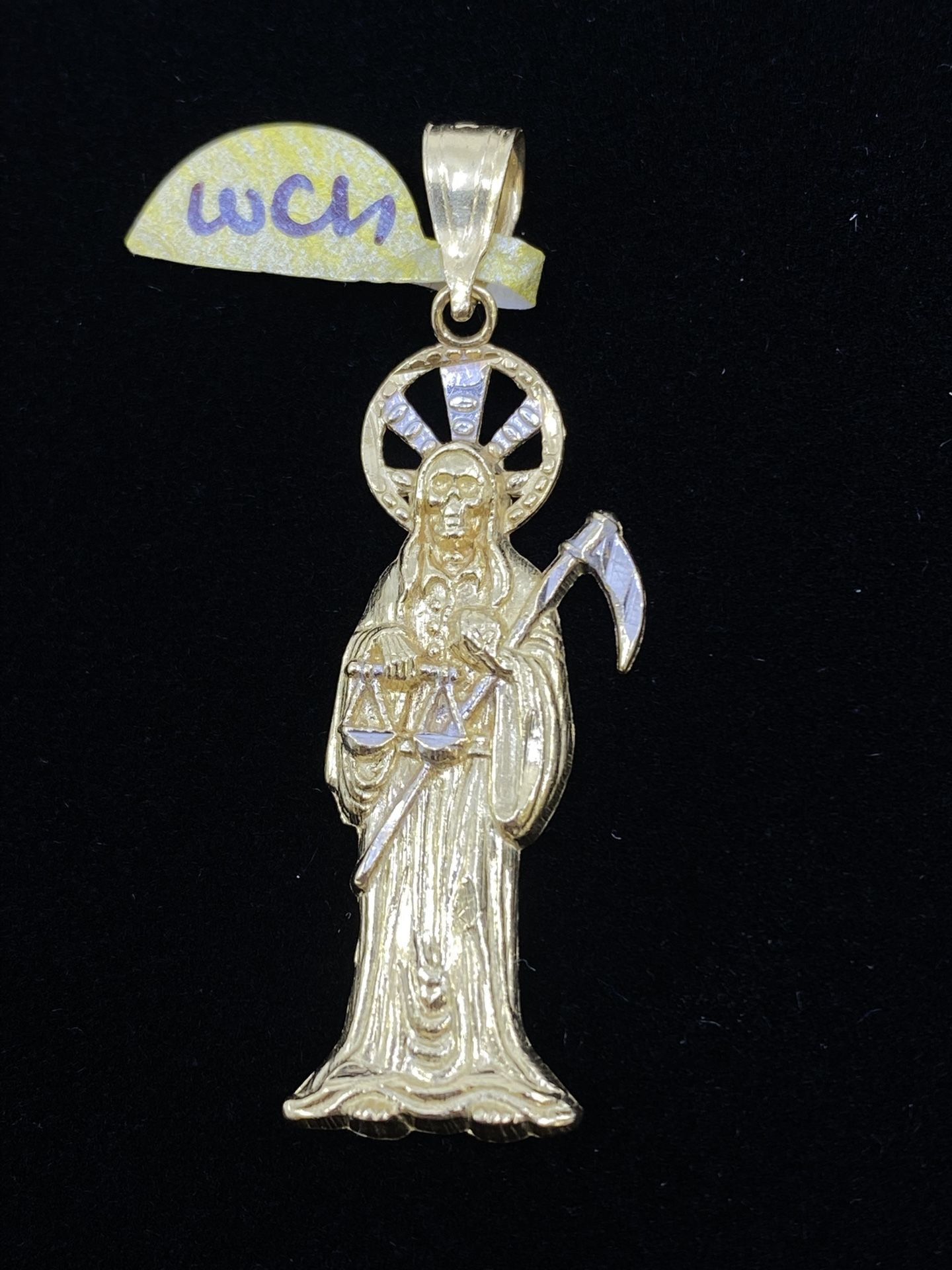 $250 Two Tone Gold Santa Muerte Charm