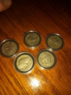 5 Buffalo Nickels 