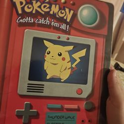 1999 Vintage Pokémon 3-Ring Card Binder Thunder Wave Electric Pikachu Nintendo