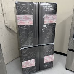 New 4 Door Fridge Black Stainless Steel Perfect Condition 