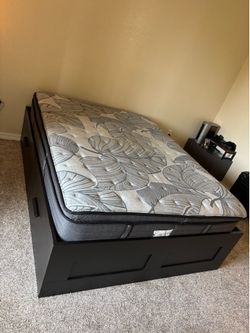 IKEA queen size bed frame black