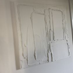 White textured wall art