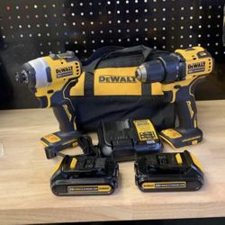 DEWALT ATOMIC 20V MAX Cordless Brushless Compact Drill/Impact 2 Tool Combo Kit with (2) 1.3Ah Batter