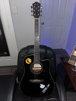 6 string guitar black