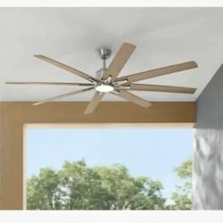 Home Decorators Collection Kensgrove II 72 in. Smart Indoor/Outdoor Brushed Nickel Ceiling Fan - NEW