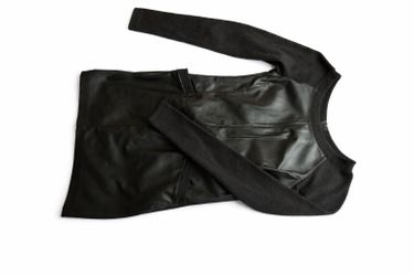 Black Faux Leather & Knit Dress (Size 36 / XS-S)