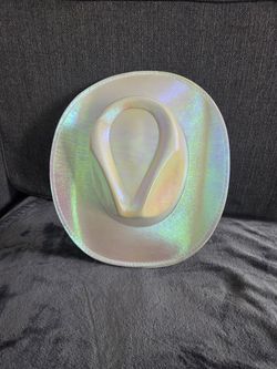 White Holographic Cowboy Hats