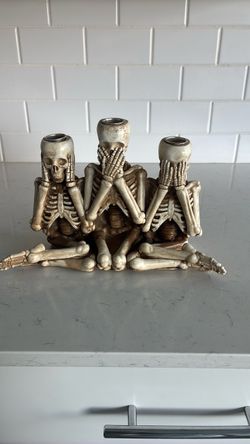 Halloween skeleton candle holder
