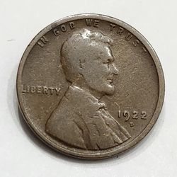 "RARE" 1922 -D Wheat Cent Penny Coin 