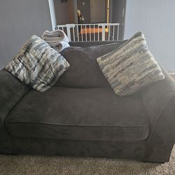 Gray Couch, Love seat And Ottoman 