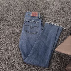 Authentic Levi’s 711 Skinny Jeans Sz 27 w/ Silver Stud Embellishments | Lioness Designer Thrift