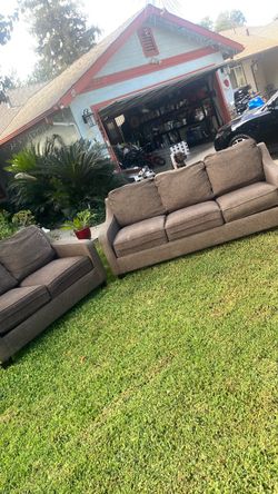 Brown grey couch set