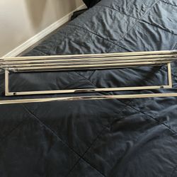 Brushed Nickel Double Towel Rack With Shelf