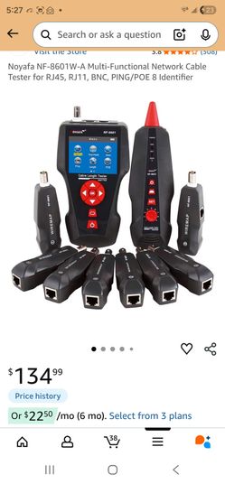 Noyafa NF-8601W-A Multi-Functional Network Cable Tester for RJ45, RJ11, BNC, PING/POE 8 Identifier