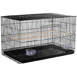 30.5''L x 18.5''W x 18''H Flight Cage Extra Space w/ Slide-out Tray & Wood Perches for Small Birds Parrots Parakeets Conures Birds Black