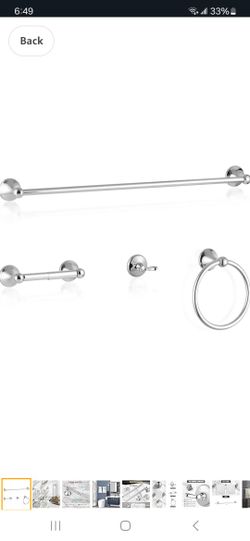Chrome 4 Piece Bathroom Hardware Set