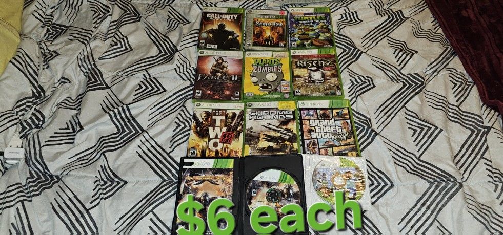 Xbox 360 Games $6 Each