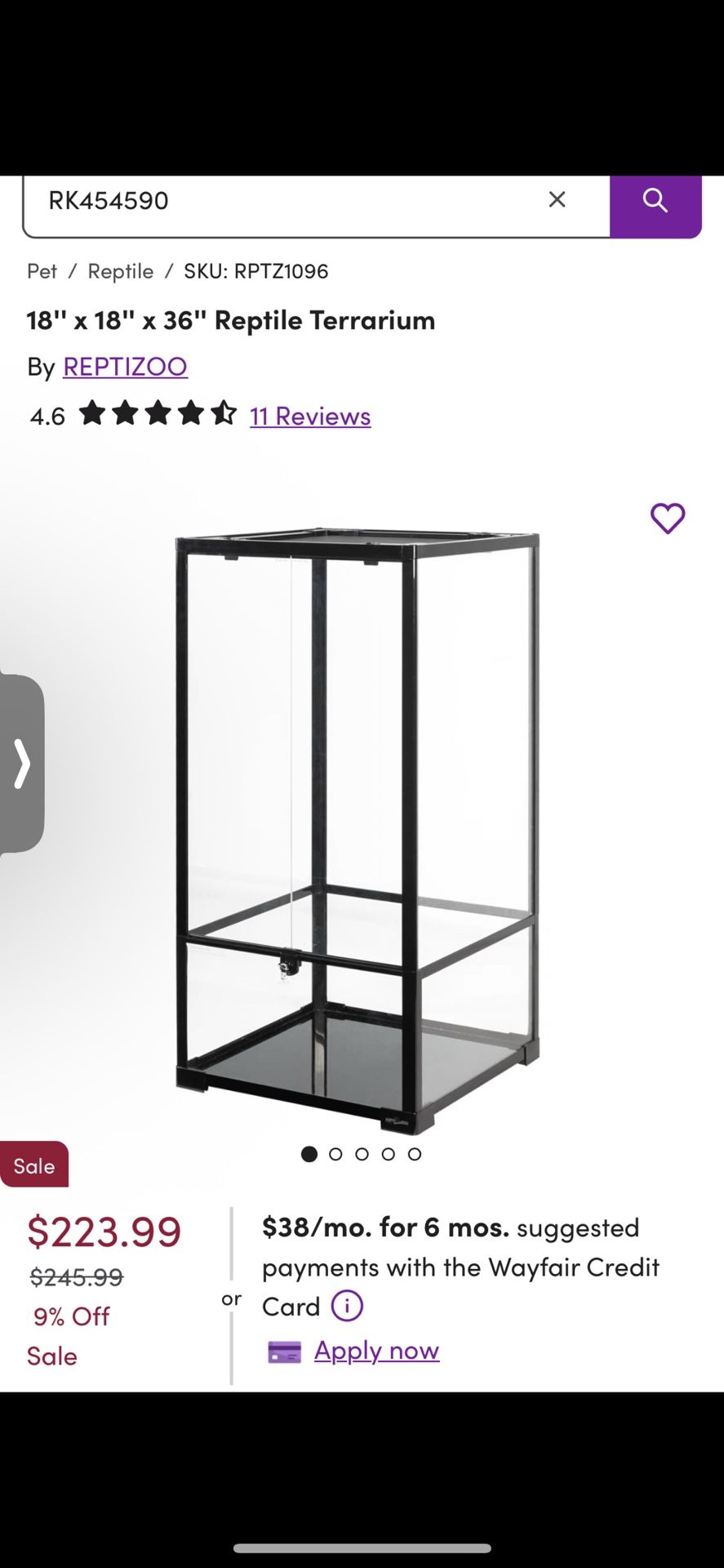 Reptizoo Knock down Terrarium