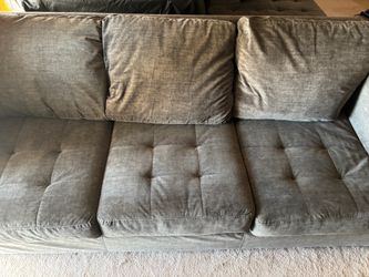Gray Fabric Tufted Sofa