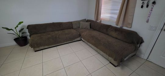 Corduroy L-Shaped Sectional
