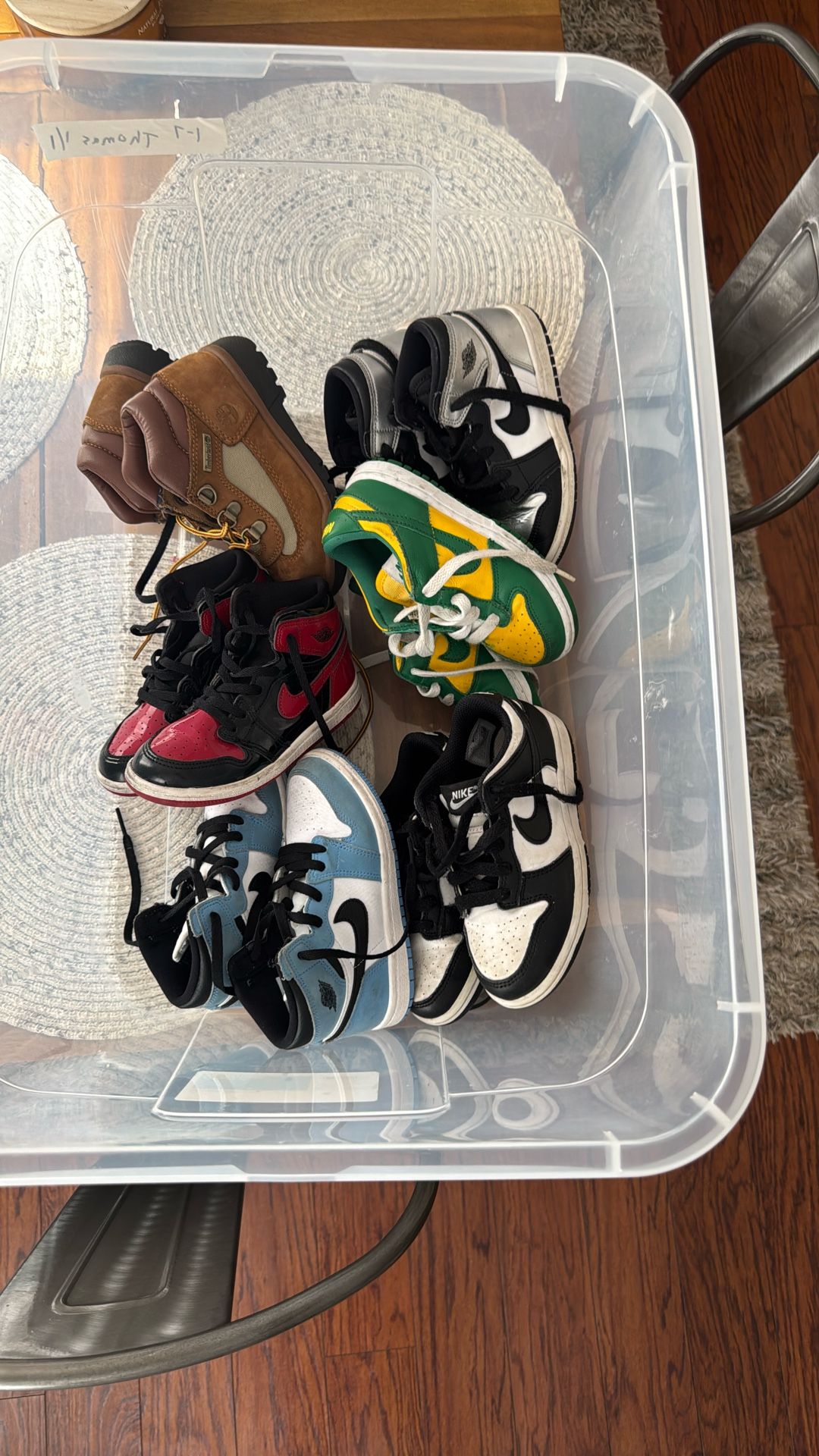 Toddler Nike Dunks, Jordan 1s, And Timberlands Size 10c Panda Dunks 11c